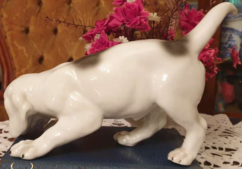 Super Rare Antique (1882-1915) Gebruder Heubach Germany Porcelain | Doggy Ornament |