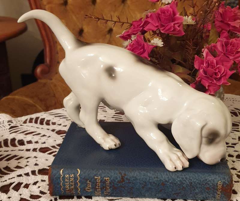 Super Rare Antique (1882-1915) Gebruder Heubach Germany Porcelain | Doggy Ornament |