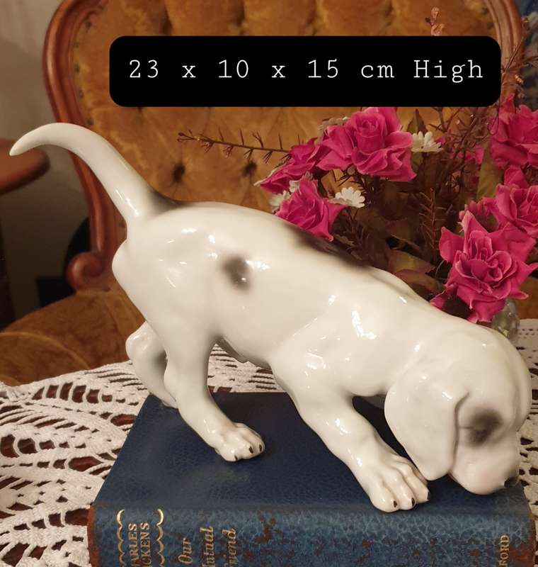 Super Rare Antique (1882-1915) Gebruder Heubach Germany Porcelain | Doggy Ornament |