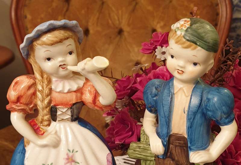 Swiss Boy and Girl Ornaments | Japan | 1970's |