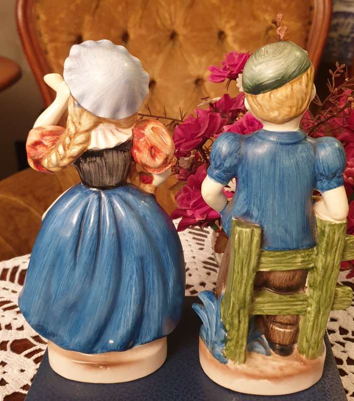 Swiss Boy and Girl Ornaments | Japan | 1970's |