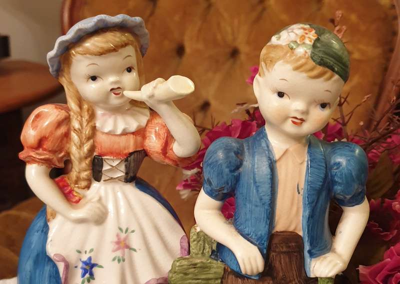 Swiss Boy and Girl Ornaments | Japan | 1970's |