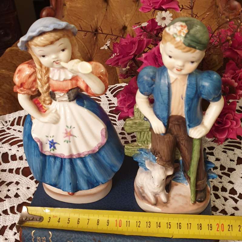 Swiss Boy and Girl Ornaments | Japan | 1970's |