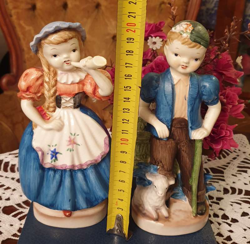 Swiss Boy and Girl Ornaments | Japan | 1970's |