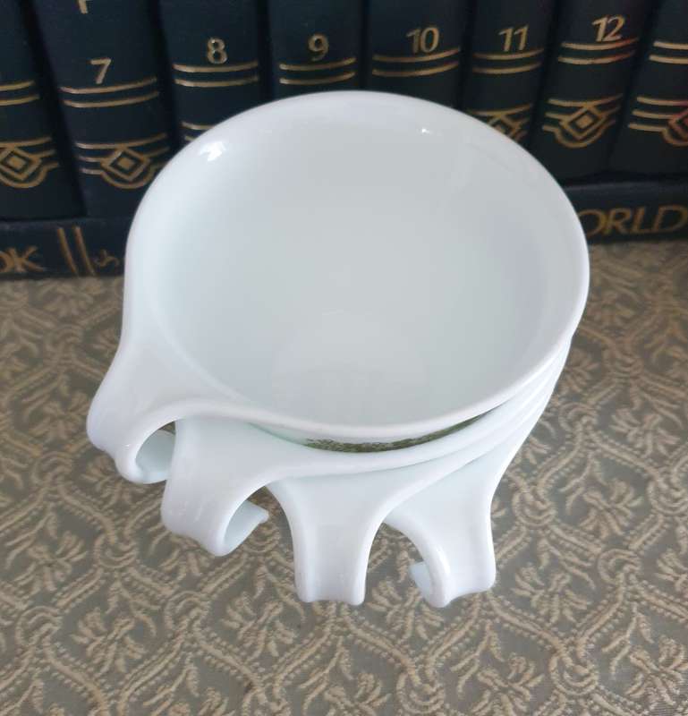 4 Corelle Corning | Vintage Coffee Tea Cups & Saucers |  Mid Century |