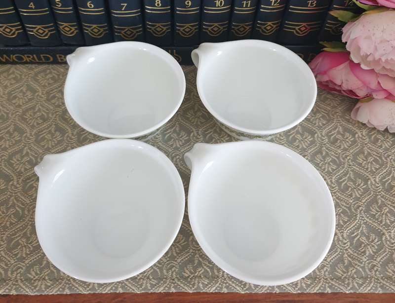 4 Corelle Corning | Vintage Coffee Tea Cups & Saucers |  Mid Century |