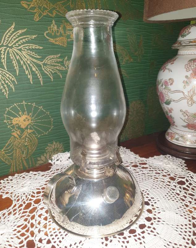 ULTRA RARE   - Silverplated Vintage oil lamp