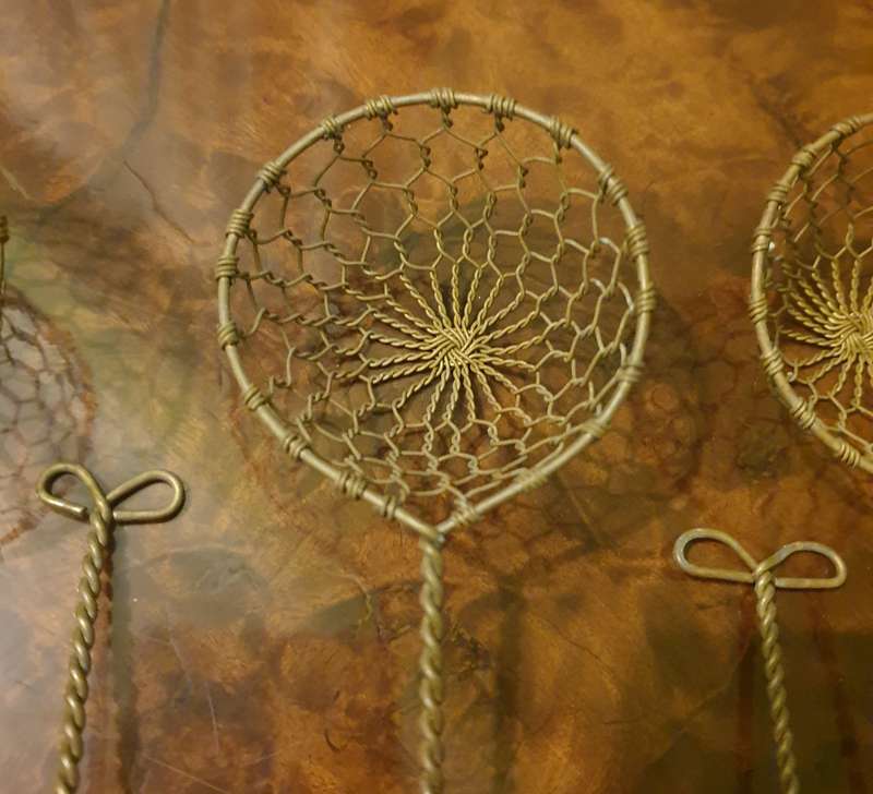 Metal Mesh Spoon Scoop Wire Strainer Fried Food Egg Lift | Brass |