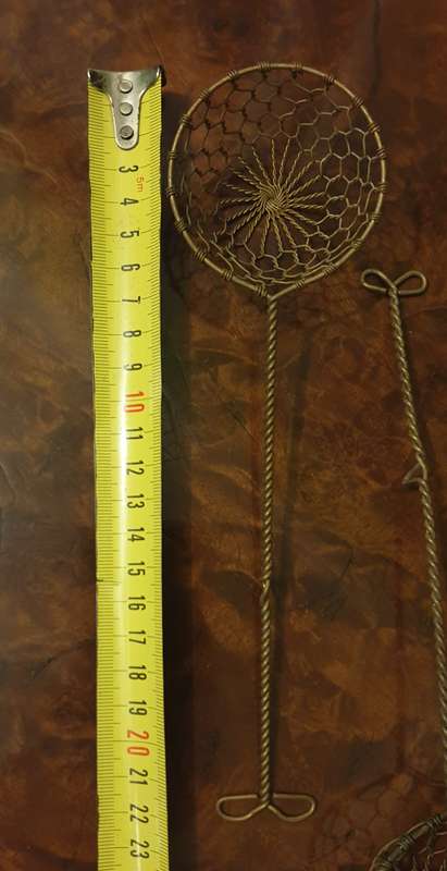 Metal Mesh Spoon Scoop Wire Strainer Fried Food Egg Lift | Brass |