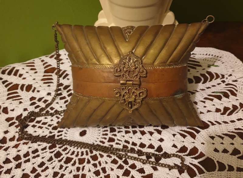 Brass & Copper Minaudiere Pillow Purse