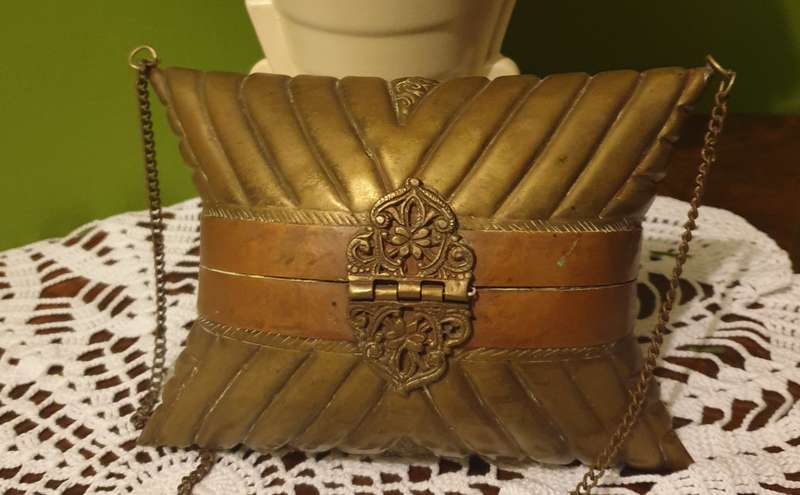 Brass & Copper Minaudiere Pillow Purse