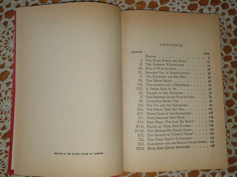 The Adventures of Tom Sawer by Samuel L Clemens    mid 1900's