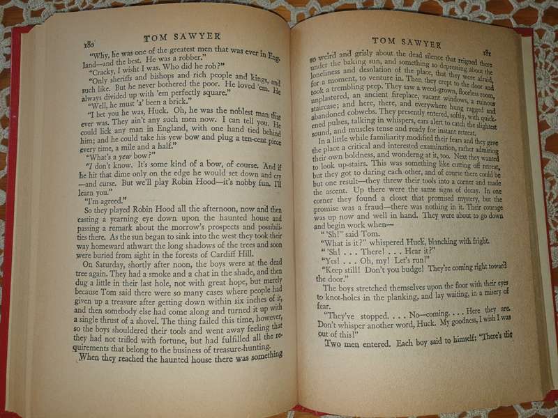 The Adventures of Tom Sawer by Samuel L Clemens    mid 1900's