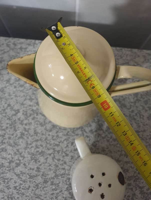 Enamel Coffee Pot and Shaker