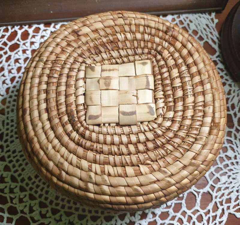 Coiled Basket with handles |  22 x 19 x 10 cm High |