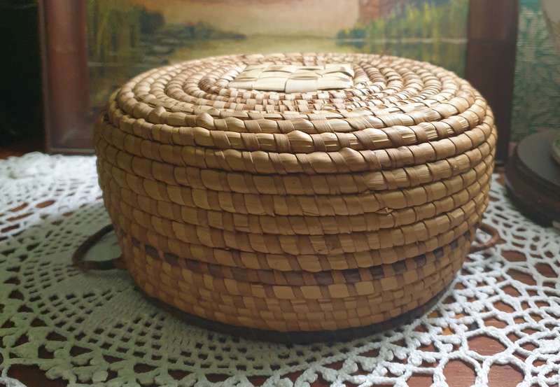 Coiled Basket with handles |  22 x 19 x 10 cm High |