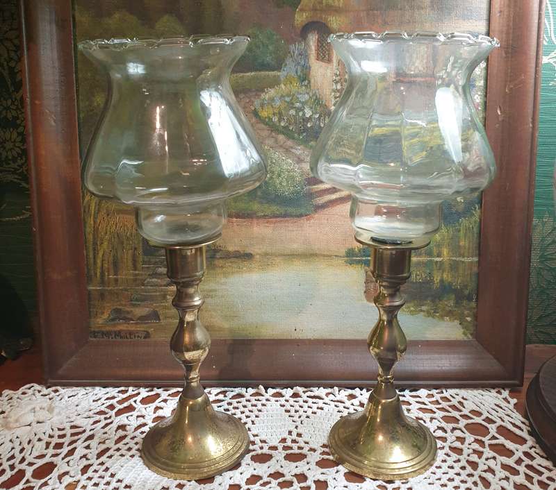 Set of Brass Candle Holders | made in India | 10 x 25 cm High each |