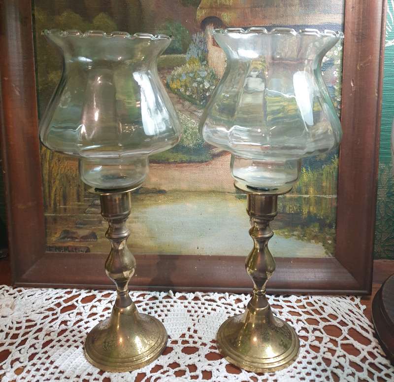 Set of Brass Candle Holders | made in India | 10 x 25 cm High each |