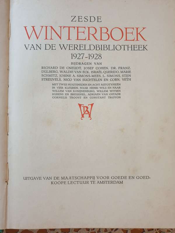 Winter book 1927-1928 Wereldbibliotheek.   Winterbook 1928. World
