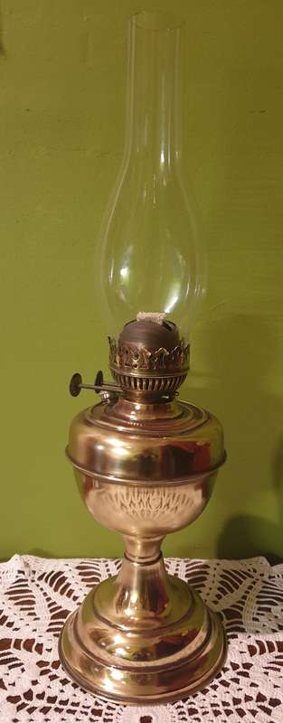 Vintage Brass Double Wick Oil Lamp | made in England Late 1800's