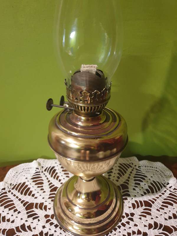 Vintage Brass Double Wick Oil Lamp | made in England Late 1800's