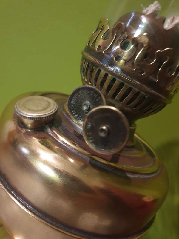Vintage Brass Double Wick Oil Lamp | made in England Late 1800's