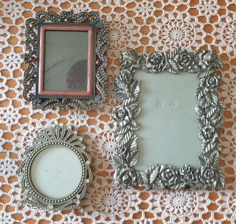 3 Metal | Pewter | Photo Frames | very good condition | Heavy |