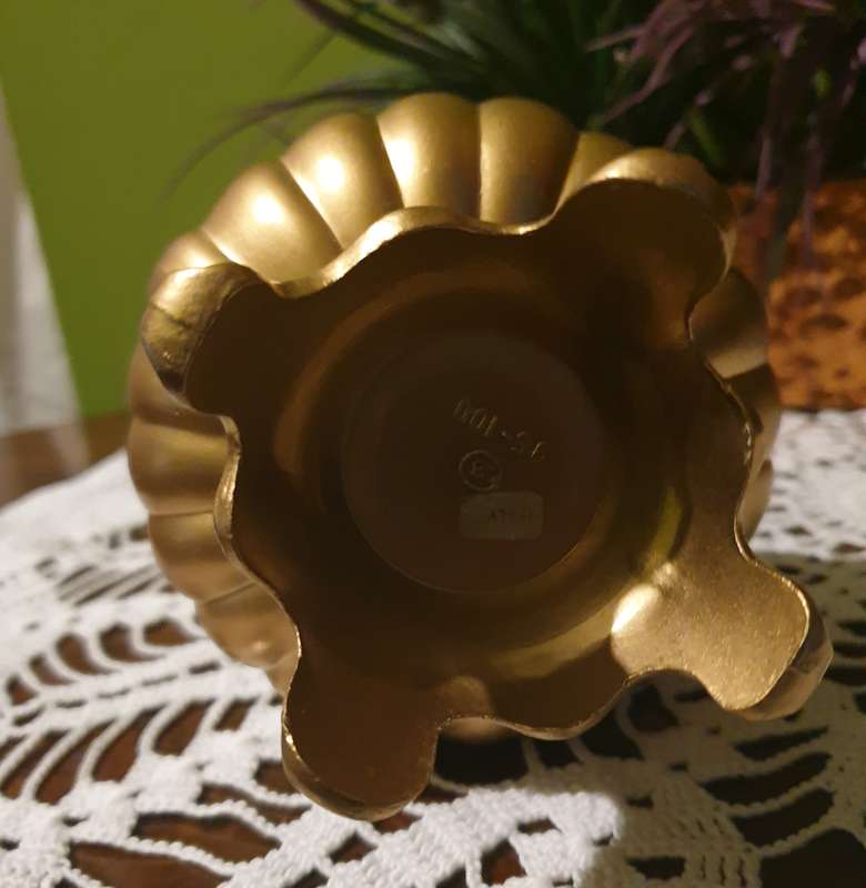 Italy Ornate metal  Vase Floral Pitcher | Footed Raised Flowers Vessel | 02