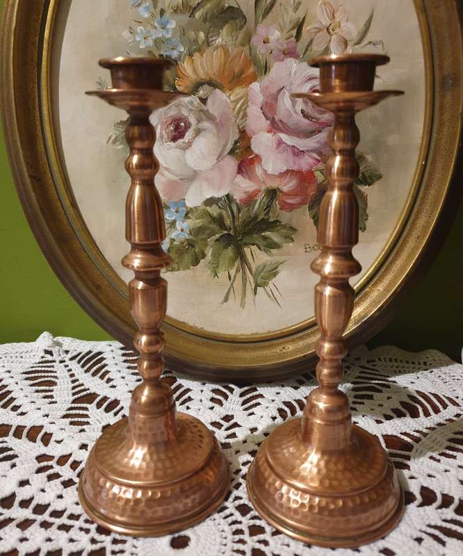 Set of Copper Candle Holders | Decor | Copper | Vintage |