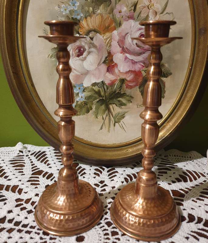 Set of Copper Candle Holders | Decor | Copper | Vintage |