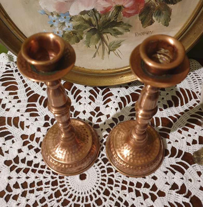 Set of Copper Candle Holders | Decor | Copper | Vintage |