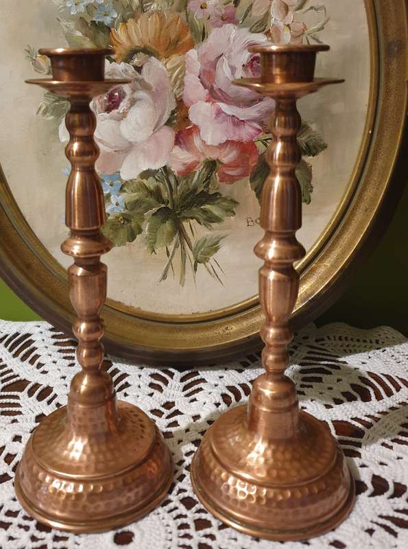 Set of Copper Candle Holders | Decor | Copper | Vintage |