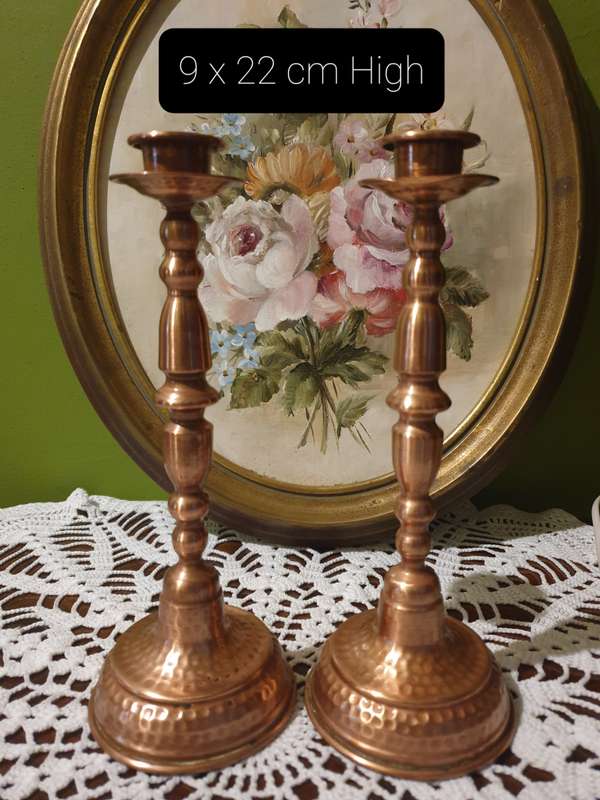 Set of Copper Candle Holders | Decor | Copper | Vintage |