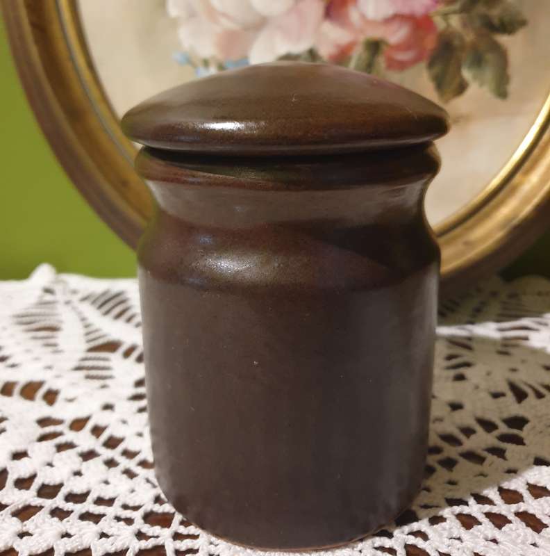 SMALL POTTERY CANISTER JAR | KITCHEN |