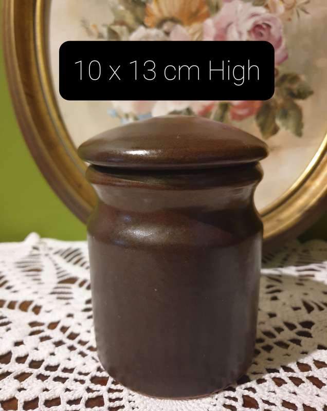 SMALL POTTERY CANISTER JAR | KITCHEN |