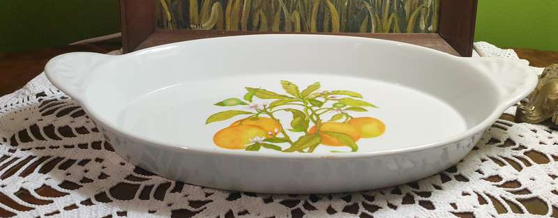 serving platter marked "Tradition CNP France," likely dating back to the 1970s