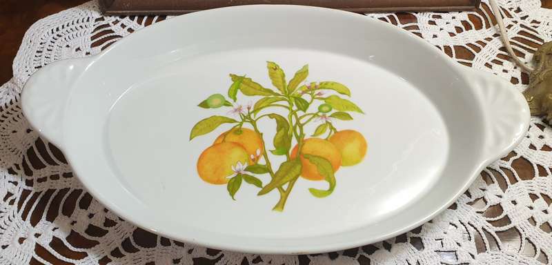 serving platter marked "Tradition CNP France," likely dating back to the 1970s