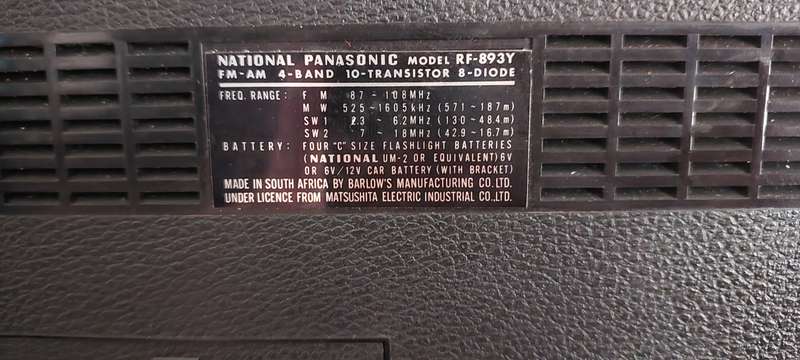 VERY RARE   -  National Panasonic RF-893Y