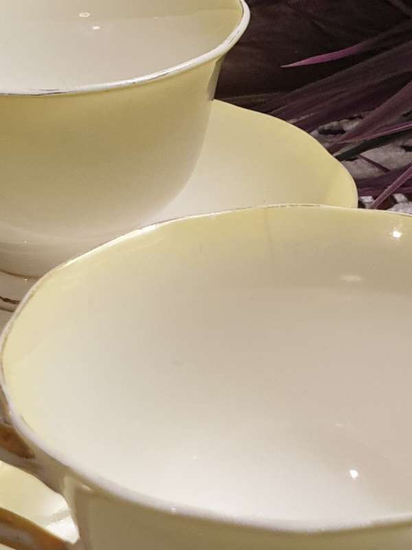 Royal Albert Vintage Teacups and Saucers | Bone China | Yellow  |