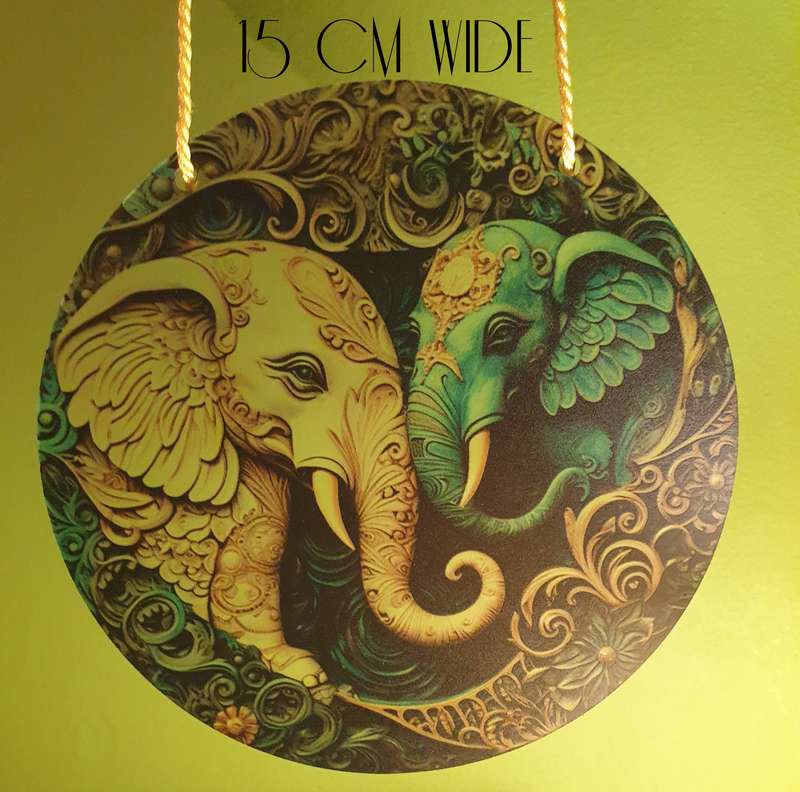 1pc Vibrant ELEPHANTS Stained Glass | PLASTIC |