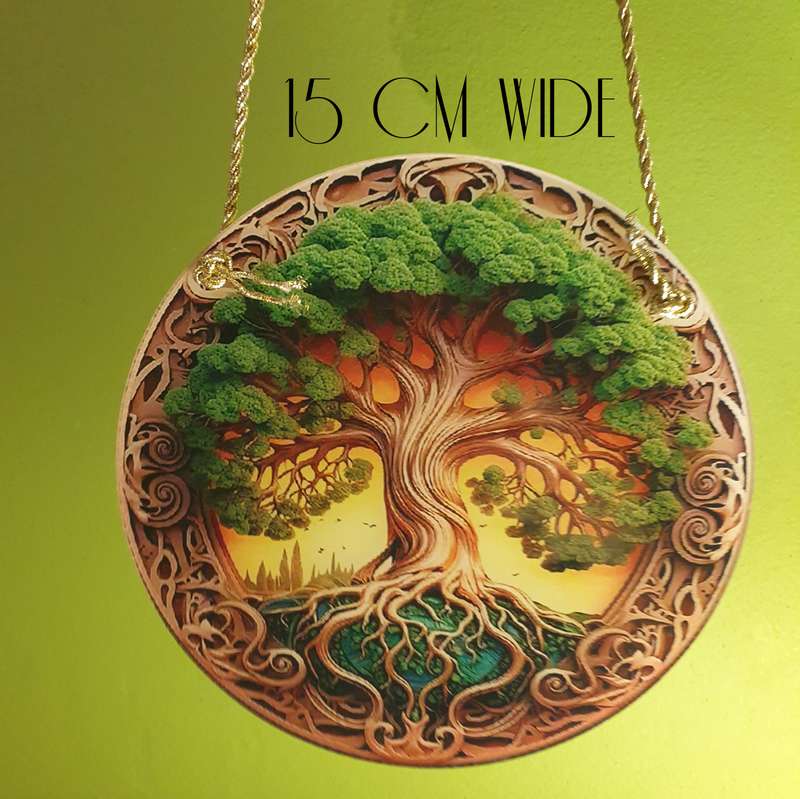 1pc Vibrant Tree of Life Stained Glass | PLASTIC |