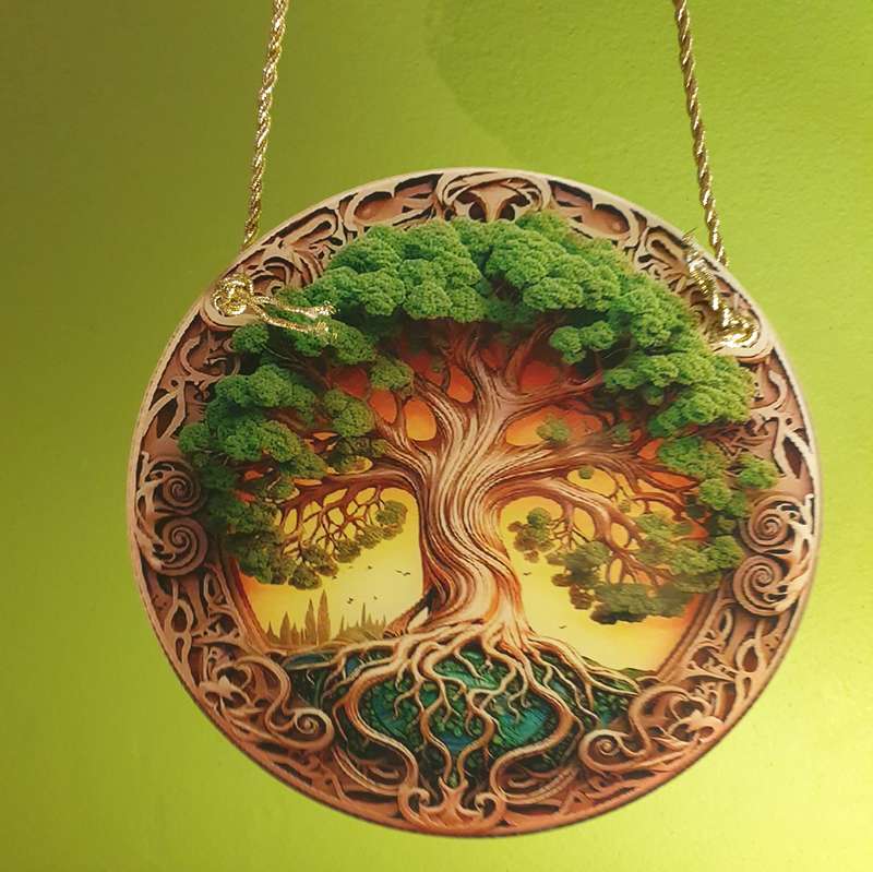 1pc Vibrant Tree of Life Stained Glass | PLASTIC |