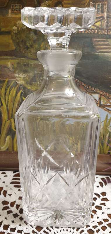 CUT GLASS DECANTER