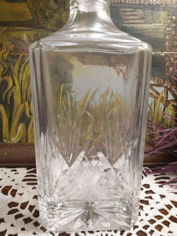 CUT GLASS DECANTER