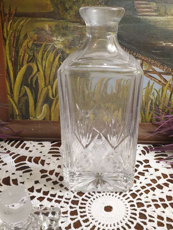 CUT GLASS DECANTER