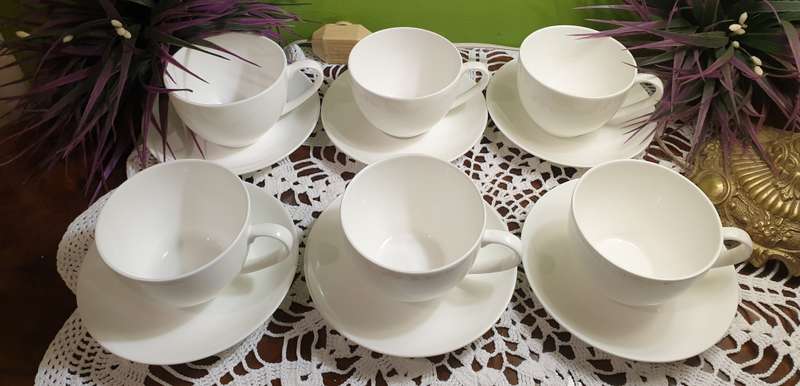 Maxwell & Williams - 350ml Cashmere Cups & Saucers Fine Bone China-Set of 6
