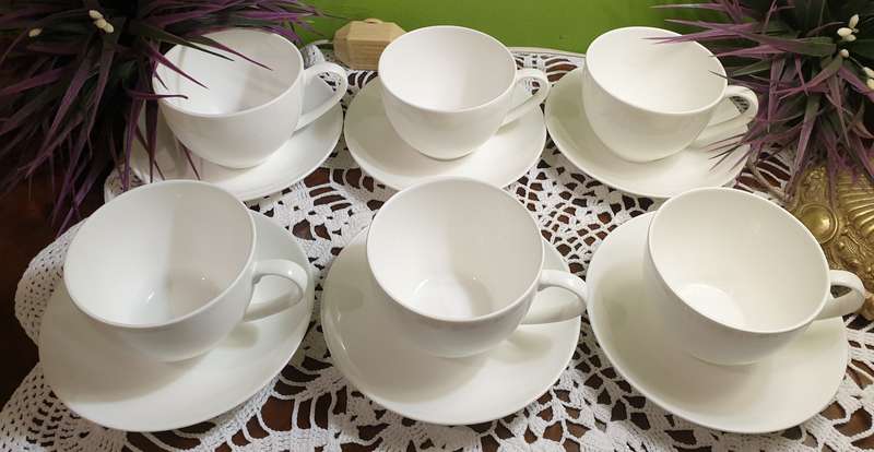 Maxwell & Williams - 350ml Cashmere Cups & Saucers Fine Bone China-Set of 6