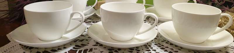 Maxwell & Williams - 350ml Cashmere Cups & Saucers Fine Bone China-Set of 6