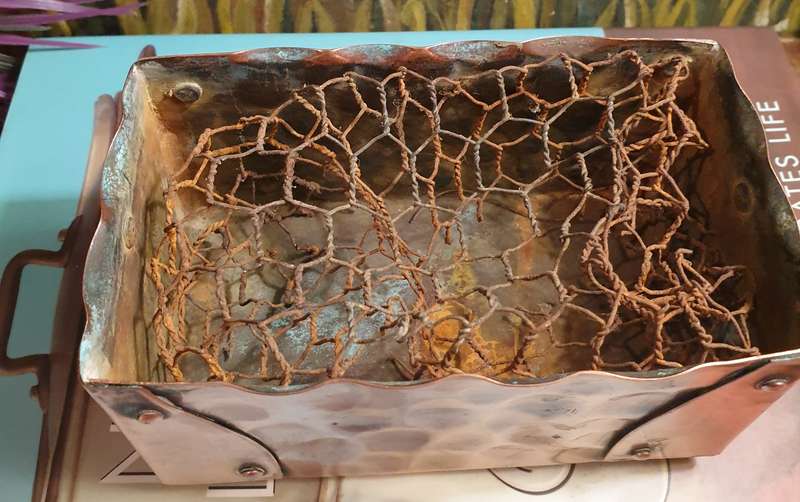 Vintage Hammered Copper Planter |  Jardinière |