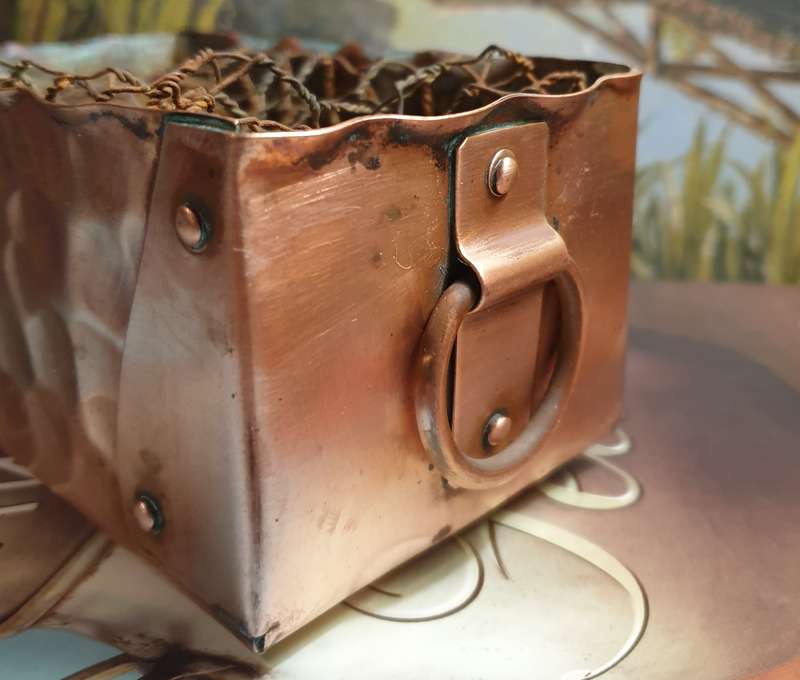 Vintage Hammered Copper Planter |  Jardinière |